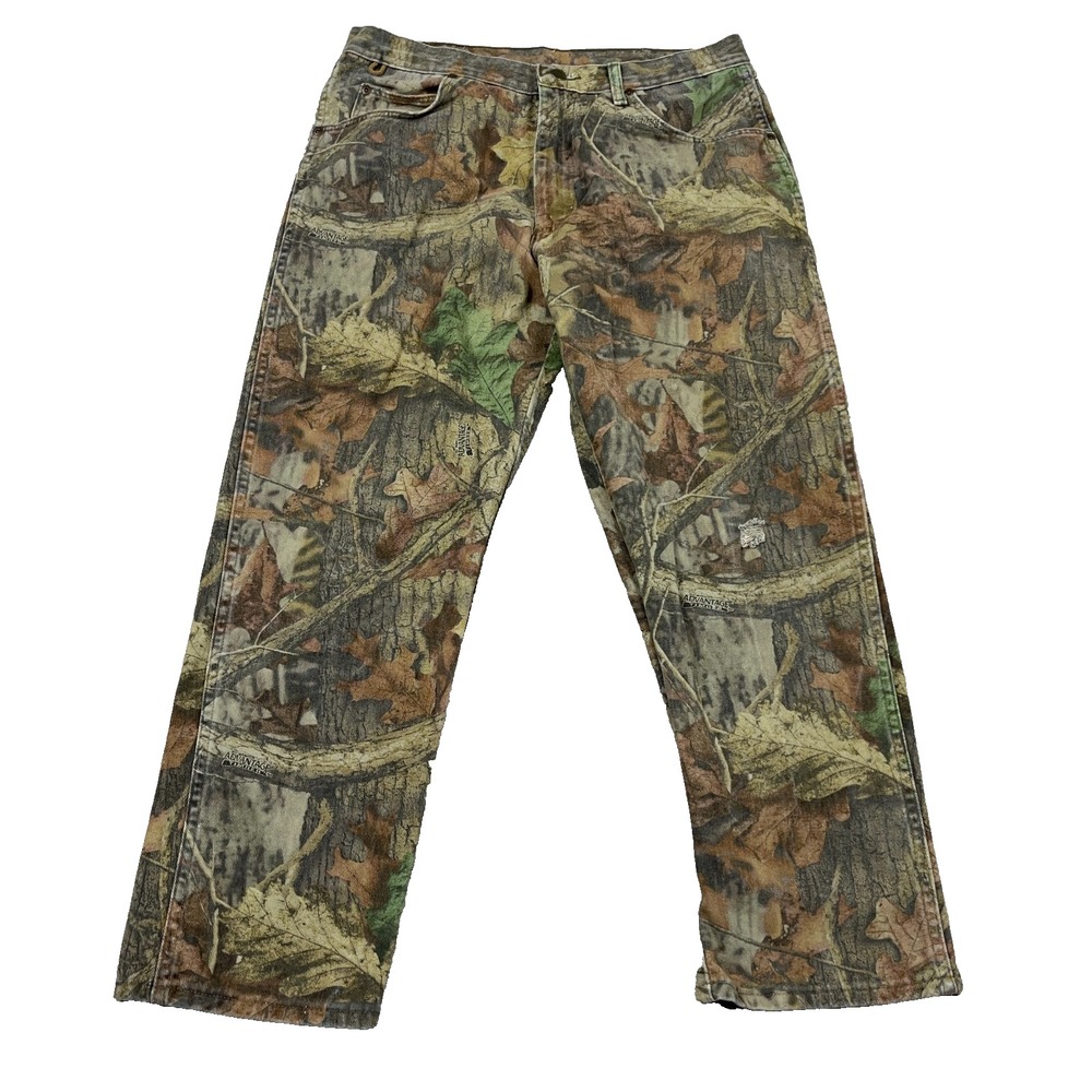 Vintage Wrangler Camo Jeans Men 34x28 Realtree Advantage Baggy Y2K Faded *